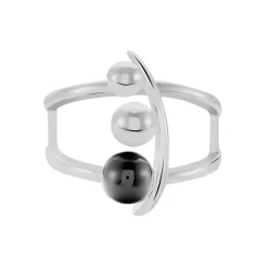 Bague Cleya Argent Blanc Céramique