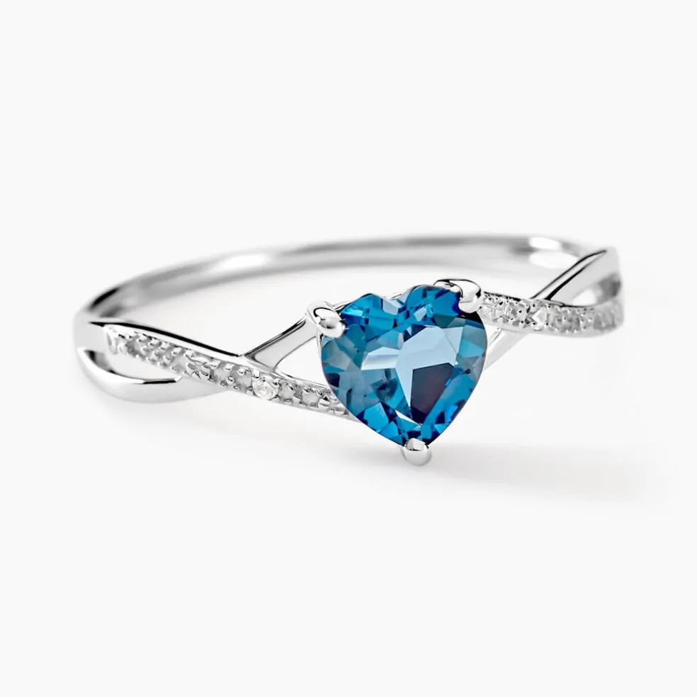 Bague Clothilde Or Blanc Topaze Et Oxyde De Zirconium