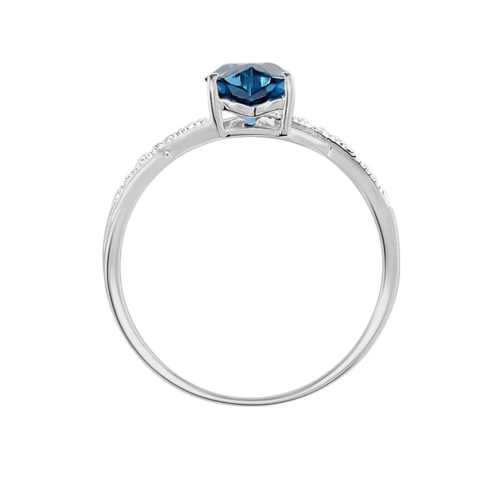 Bague Clothilde Or Blanc Topaze Et Oxyde De Zirconium