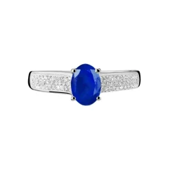 Bague Crista Or Blanc Saphir Et Diamant