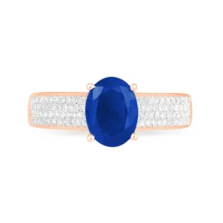 Bague Crista Or Rose Saphir Et Diamant