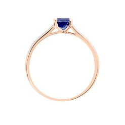 Bague Crista Or Rose Saphir Et Diamant