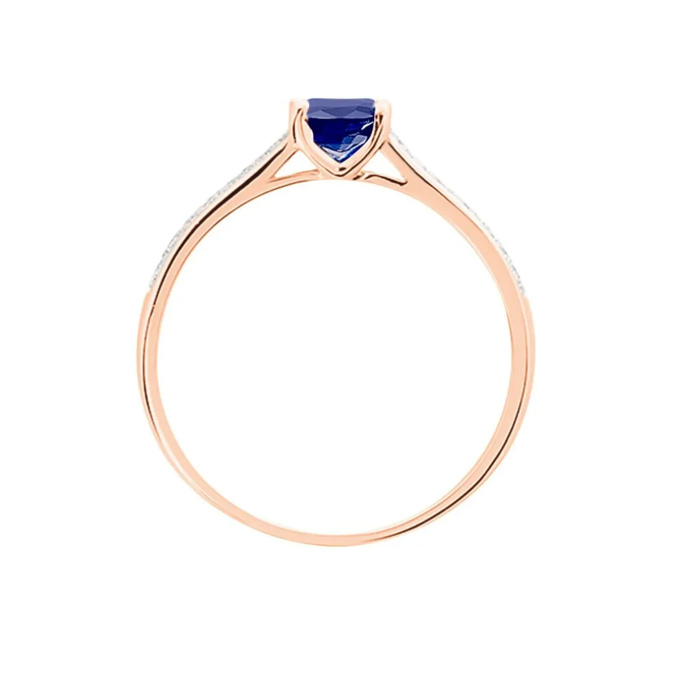 Bague Crista Or Rose Saphir Et Diamant