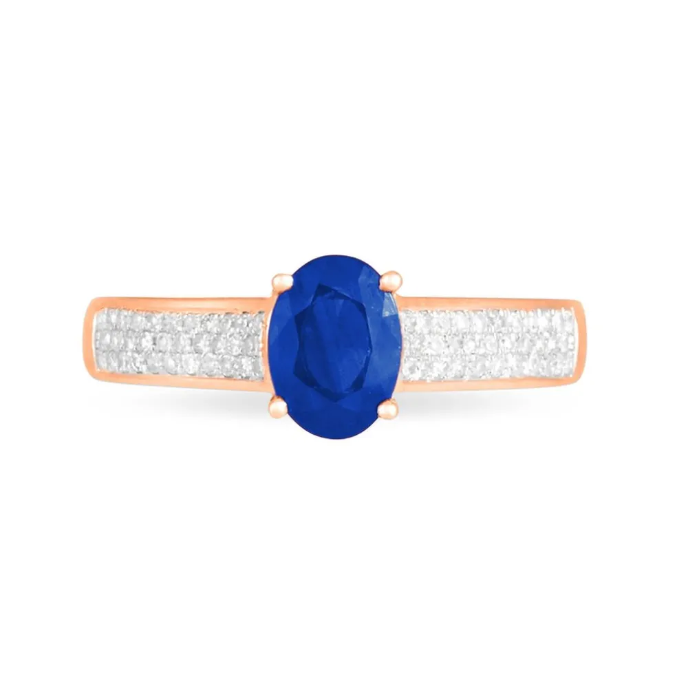 Bague Crista Or Rose Saphir Et Diamant