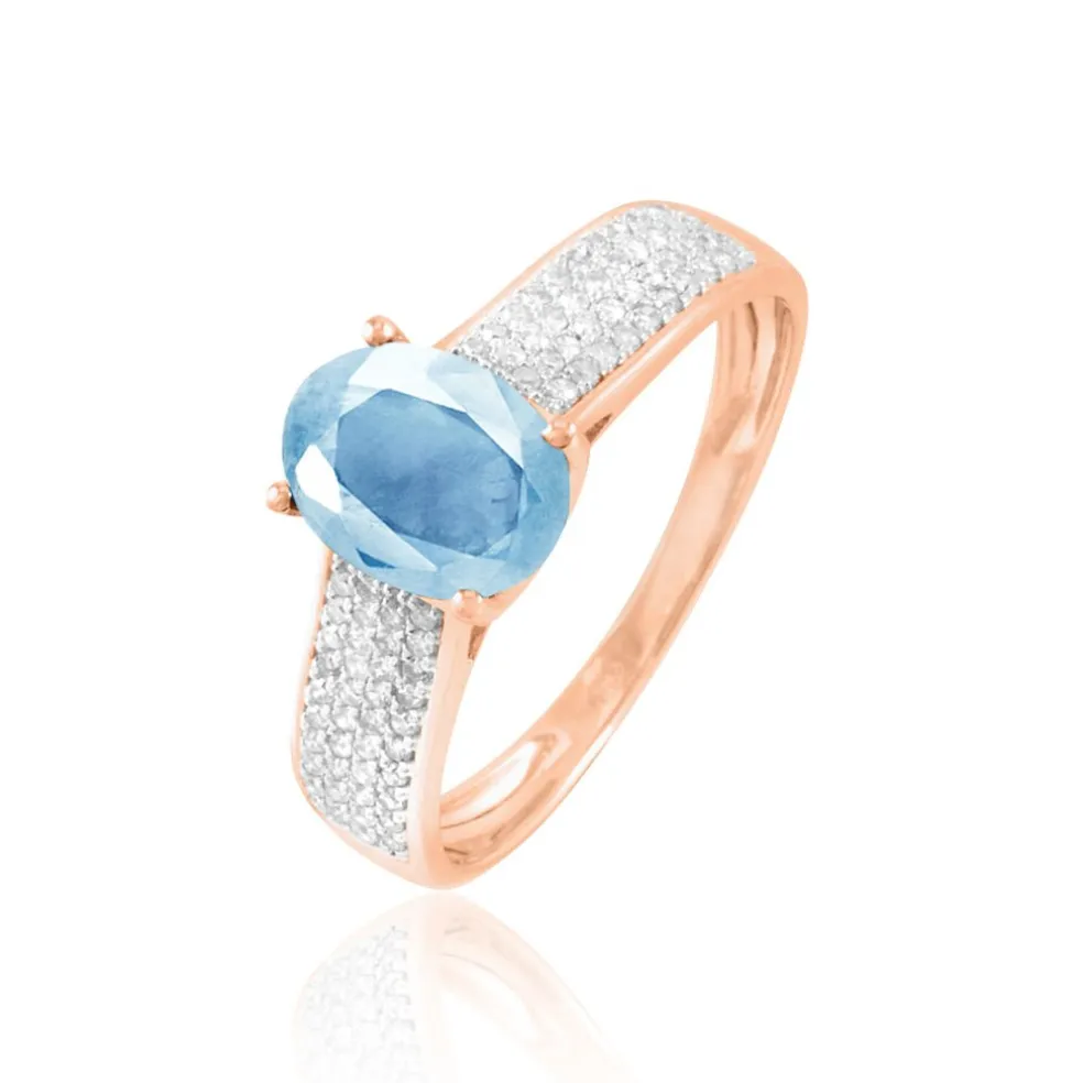 Bague Crista Or Rose Topaze Et Diamant