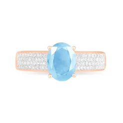 Bague Crista Or Rose Topaze Et Diamant