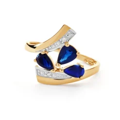 Bague Dahlia Or Jaune Saphir Diamant
