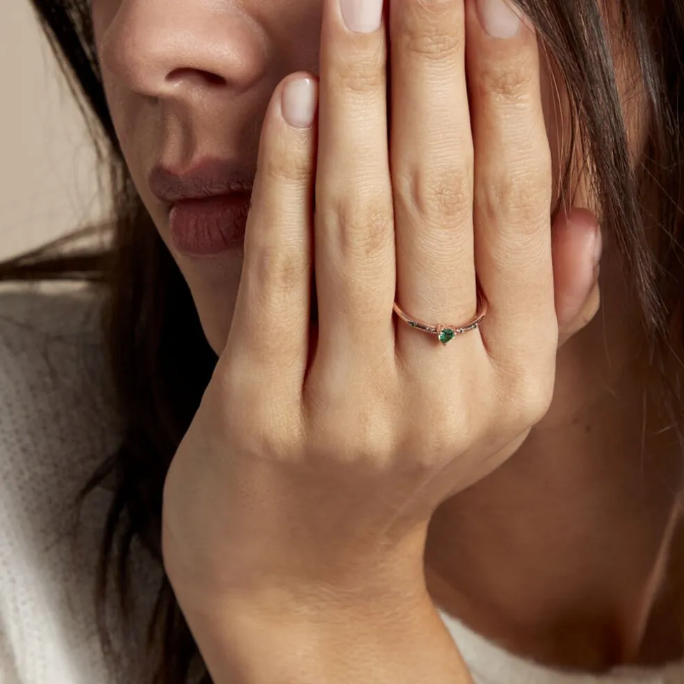 Bague Déclaration Argent Rose Oxyde De Zirconium