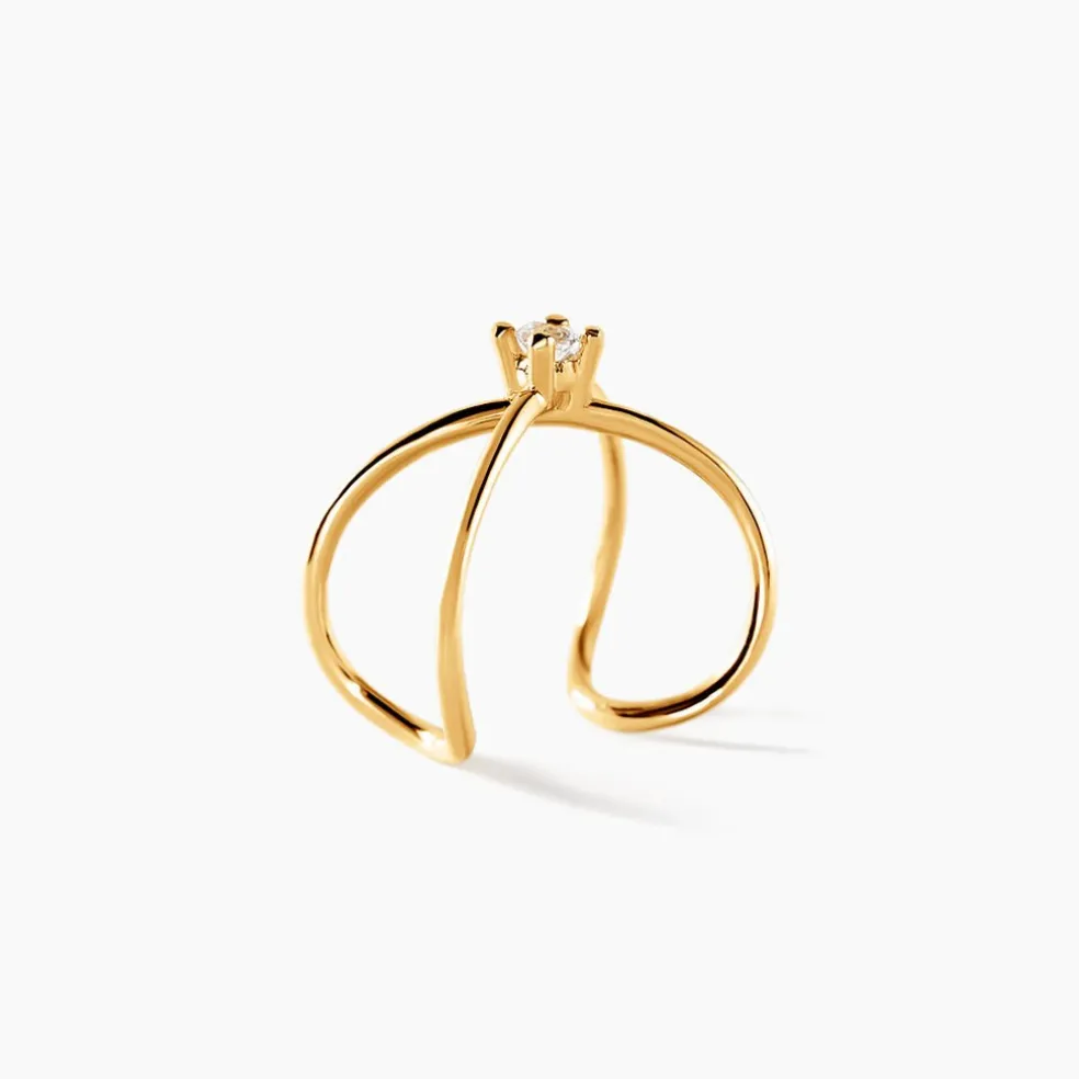 Bague D'oreille Unitaire Lenz Or Jaune Oxyde De Zirconium