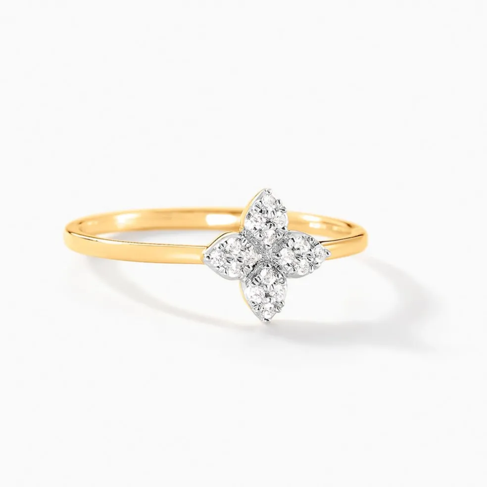Bague Eclosion Precieuse Or Jaune Oxyde De Zirconium