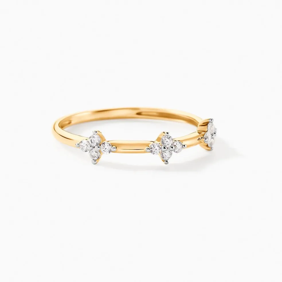 Bague Eclosion Precieuse Or Jaune Oxyde De Zirconium