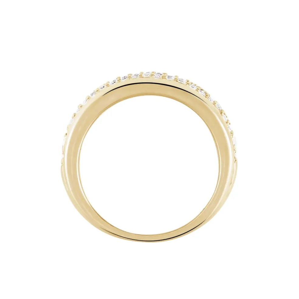 Bague Edenne Plaqué Or Jaune Oxyde De Zirconium