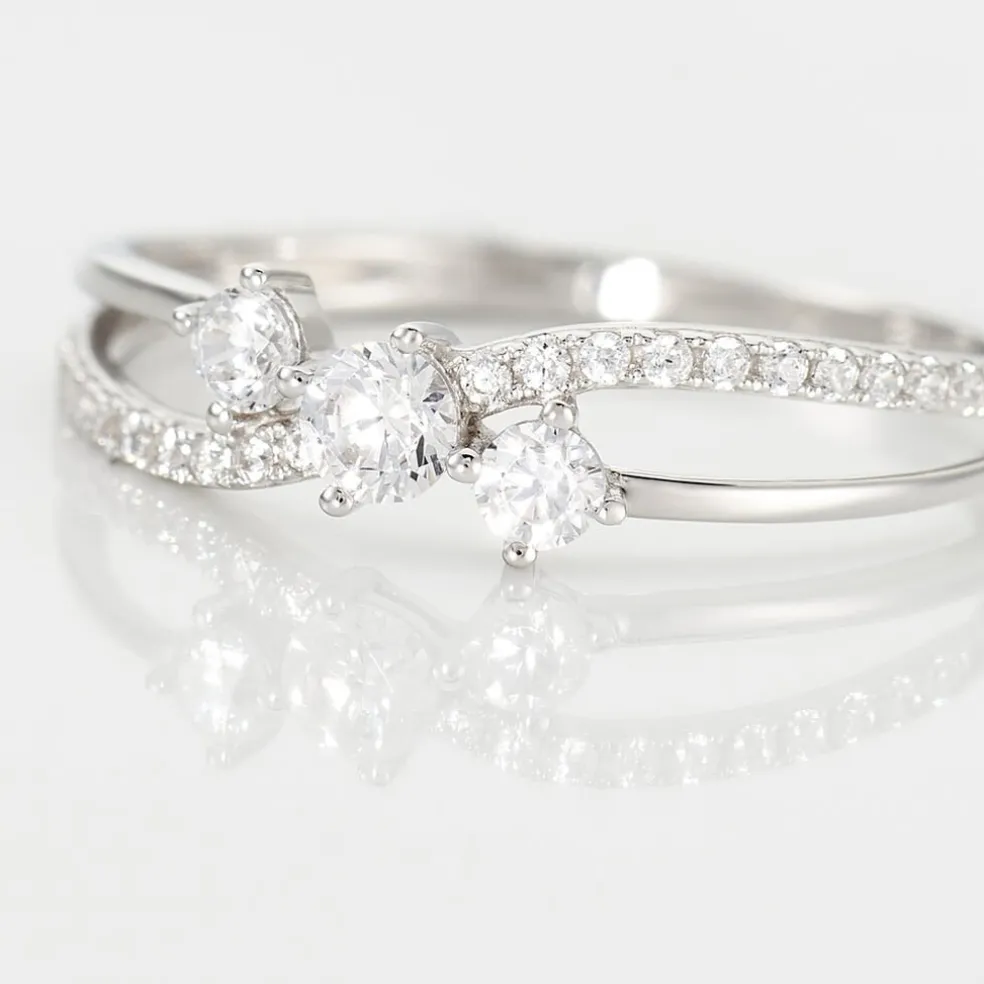 Bague Edwige Or Blanc Oxyde De Zirconium