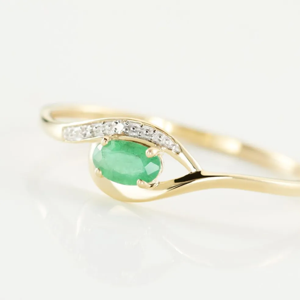 Bague Emotion Or Jaune Emeraude Diamant