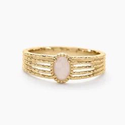 Bague Ensoleillée Plaqué Or Jaune Quartz