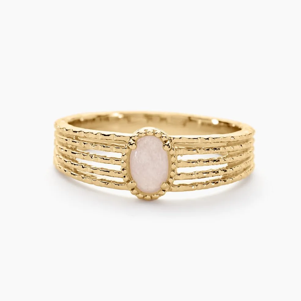Bague Ensoleillée Plaqué Or Jaune Quartz