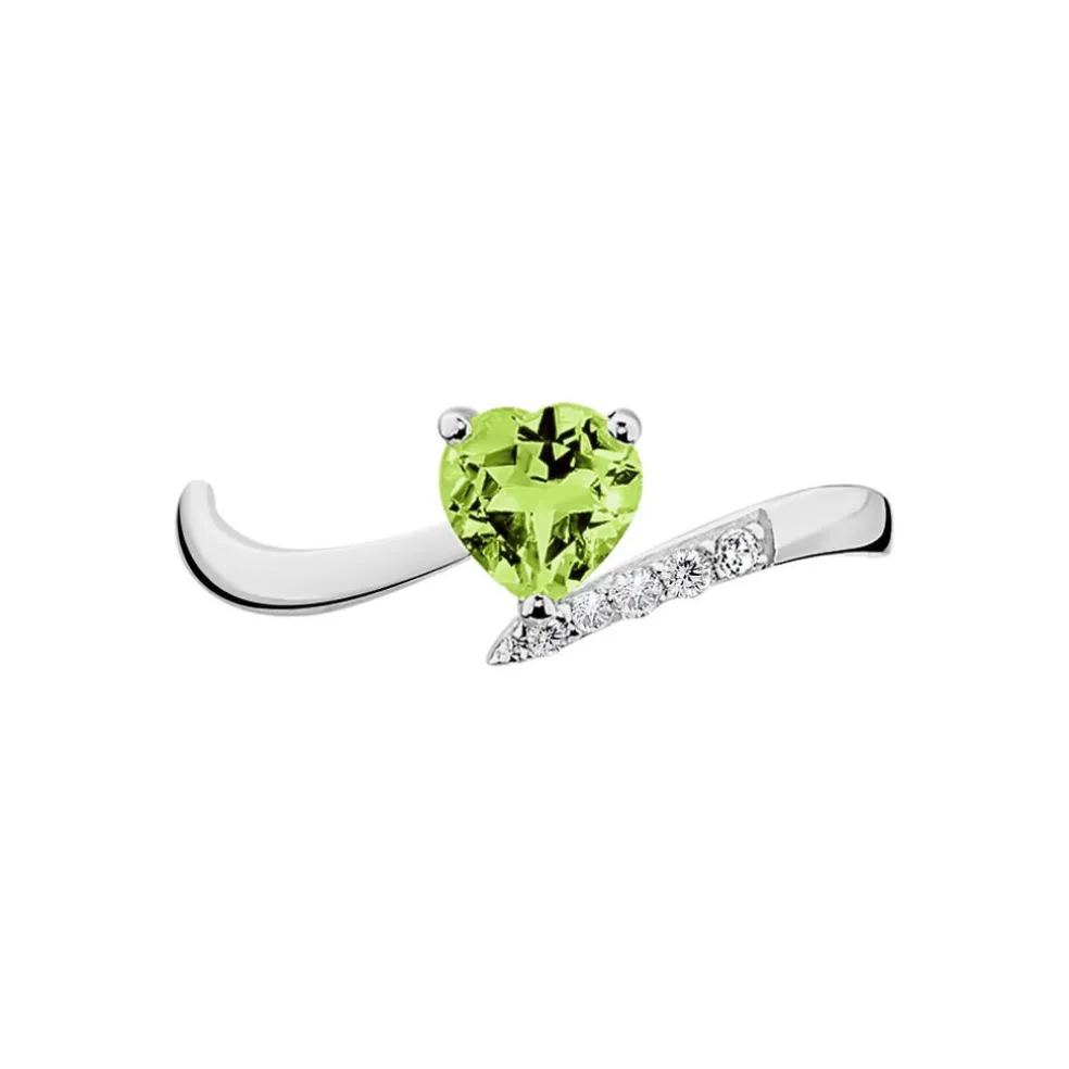 Bague Eva Or Blanc Péridot Et Diamant