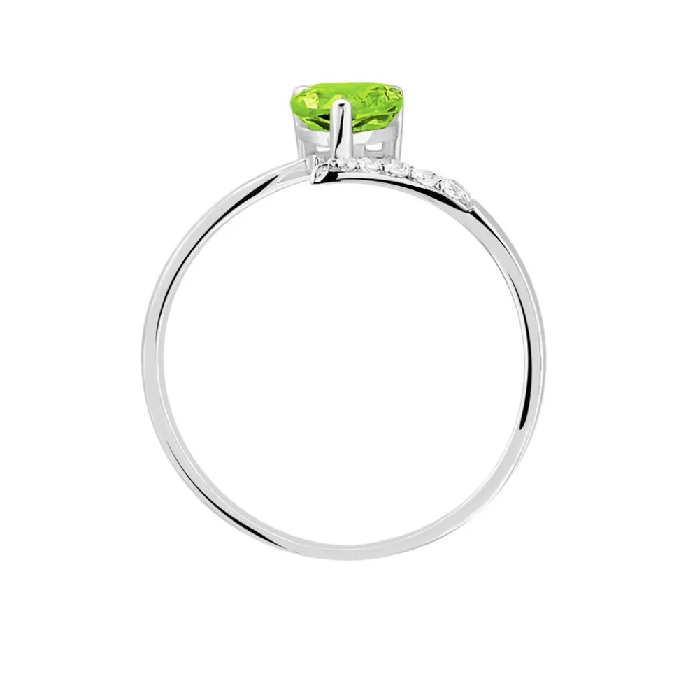 Bague Eva Or Blanc Péridot Et Diamant