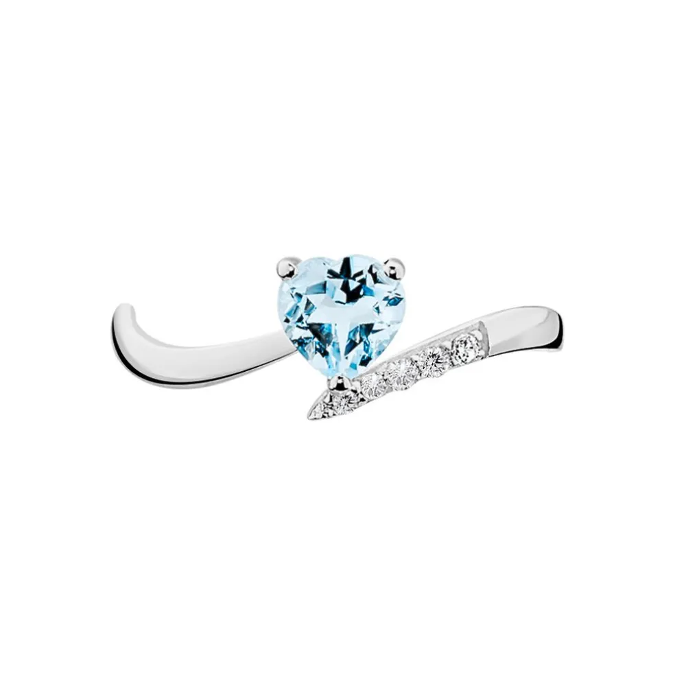 Bague Eva Or Blanc Topaze Et Diamant
