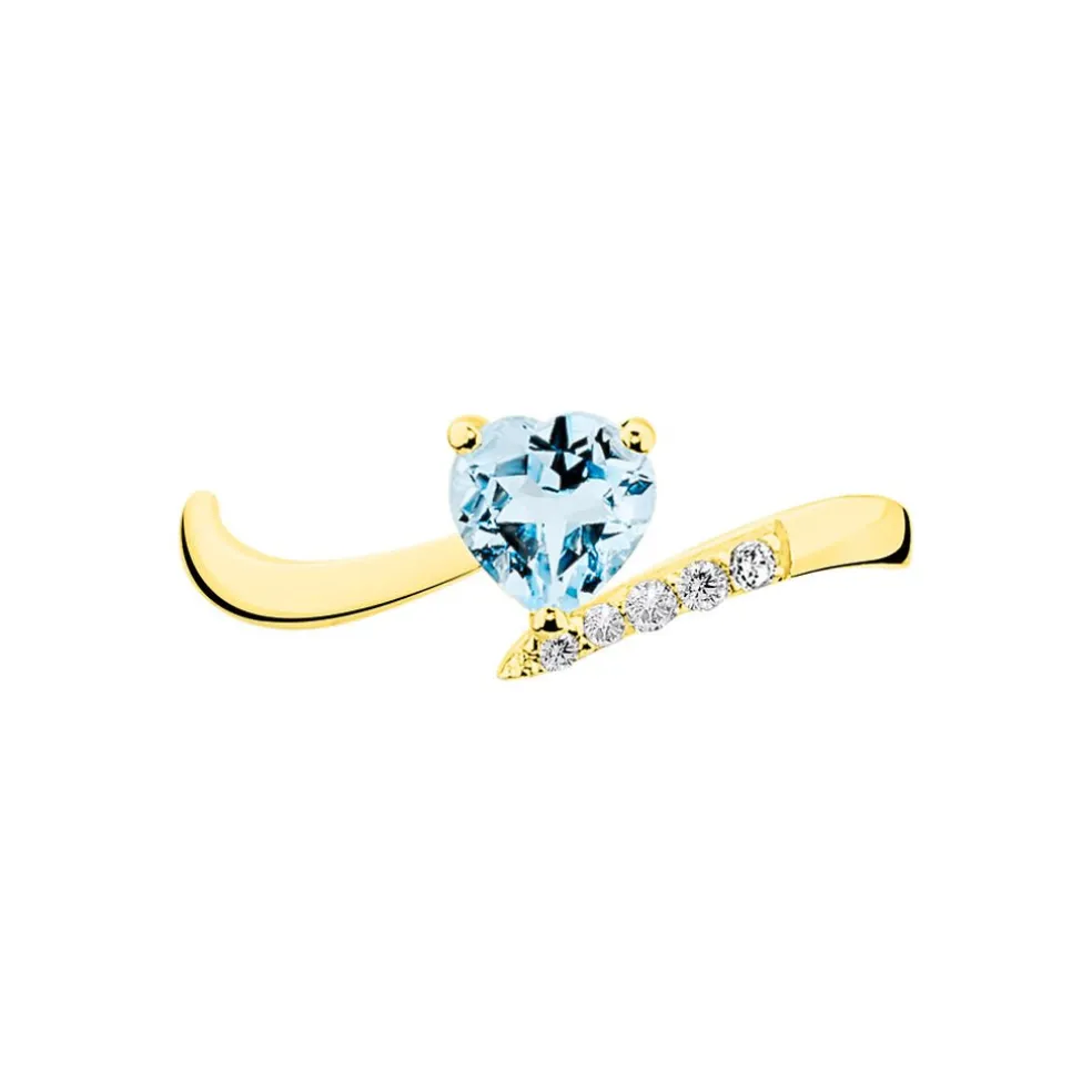 Bague Eva Or Jaune Topaze Et Diamant