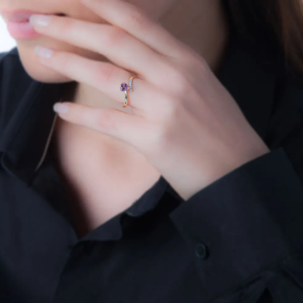 Bague Eva Or Jaune Topaze Et Diamant