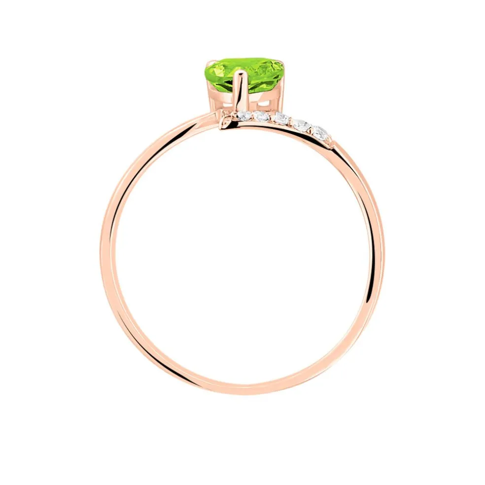 Bague Eva Or Rose Péridot Et Diamant