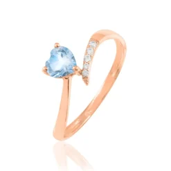 Bague Eva Or Rose Topaze Et Diamant