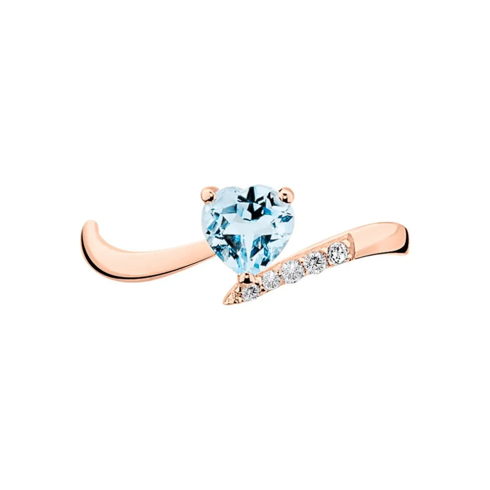 Bague Eva Or Rose Topaze Et Diamant
