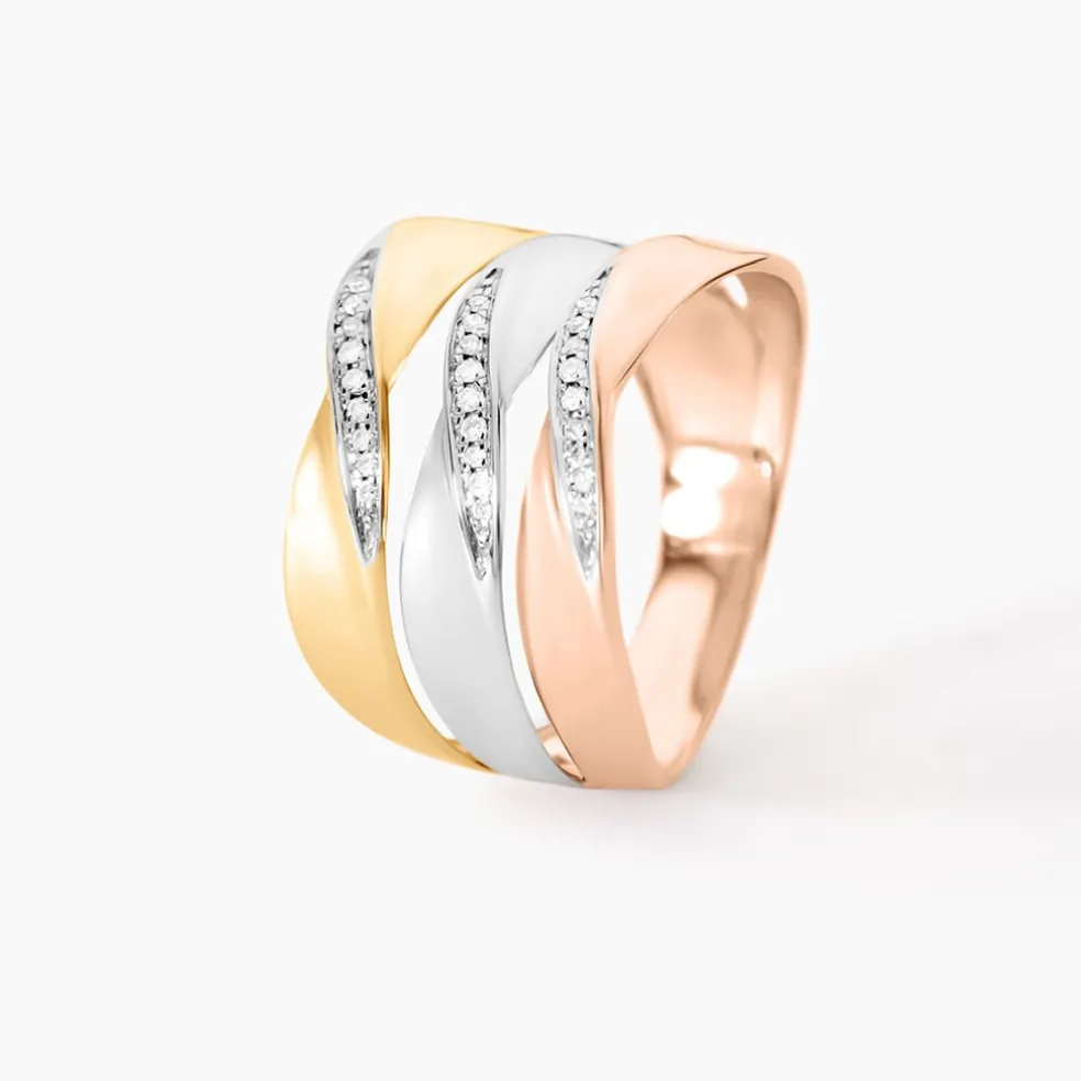 Bague Exauce Or Tricolore Diamant