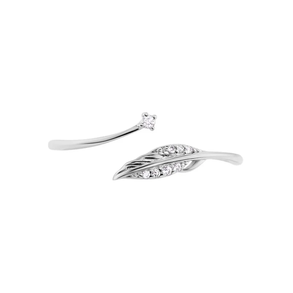 Bague Feath Argent Blanc Oxyde De Zirconium