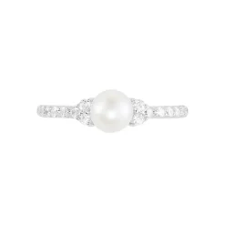 Bague Florenty Argent Blanc Perle De Culture Et Oxyde De Zirconium