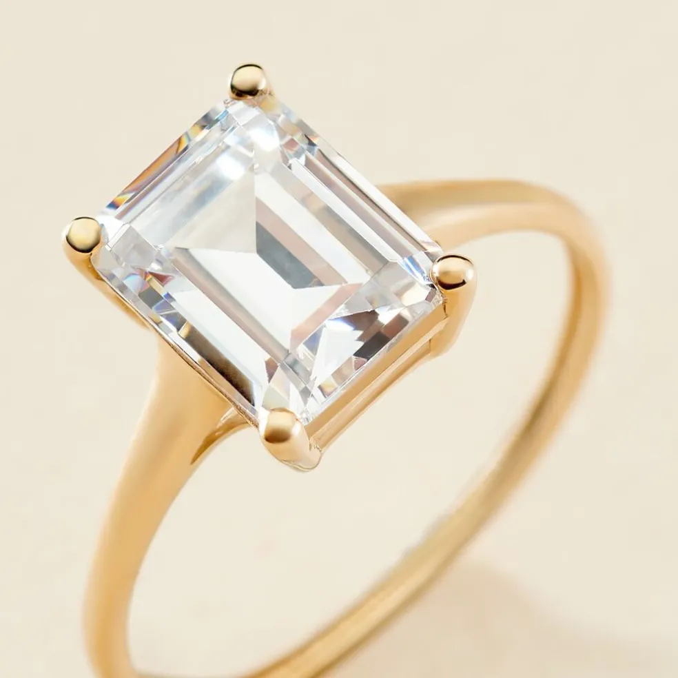 Bague Gatsby Or Jaune Oxyde De Zirconium