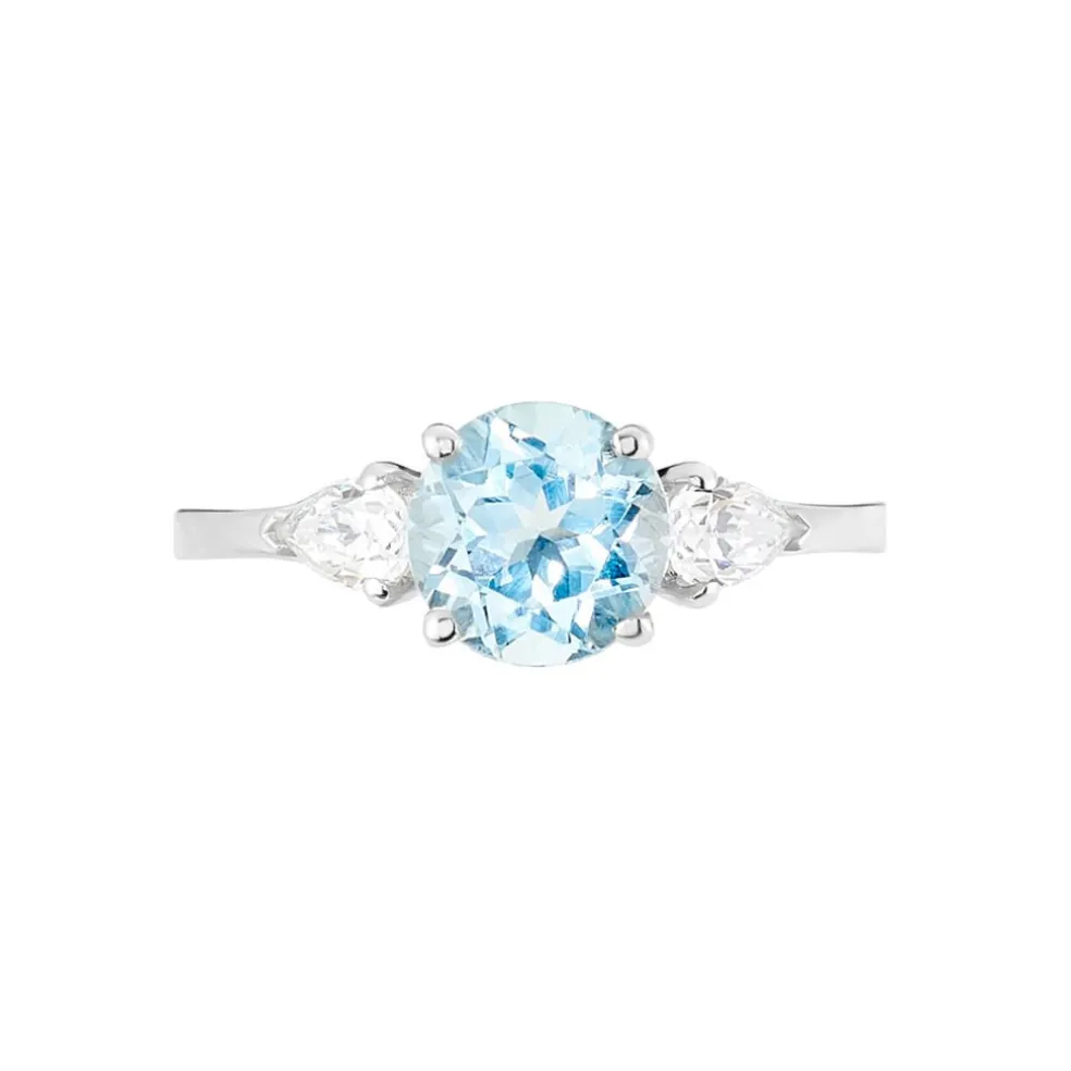 Bague Giana Or Blanc Topaze Et Oxyde De Zirconium