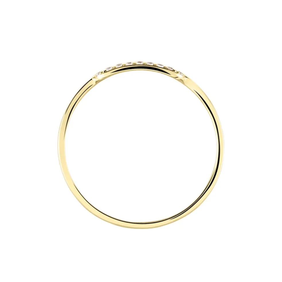 Bague Graphic Lines Or Jaune Oxyde De Zirconium