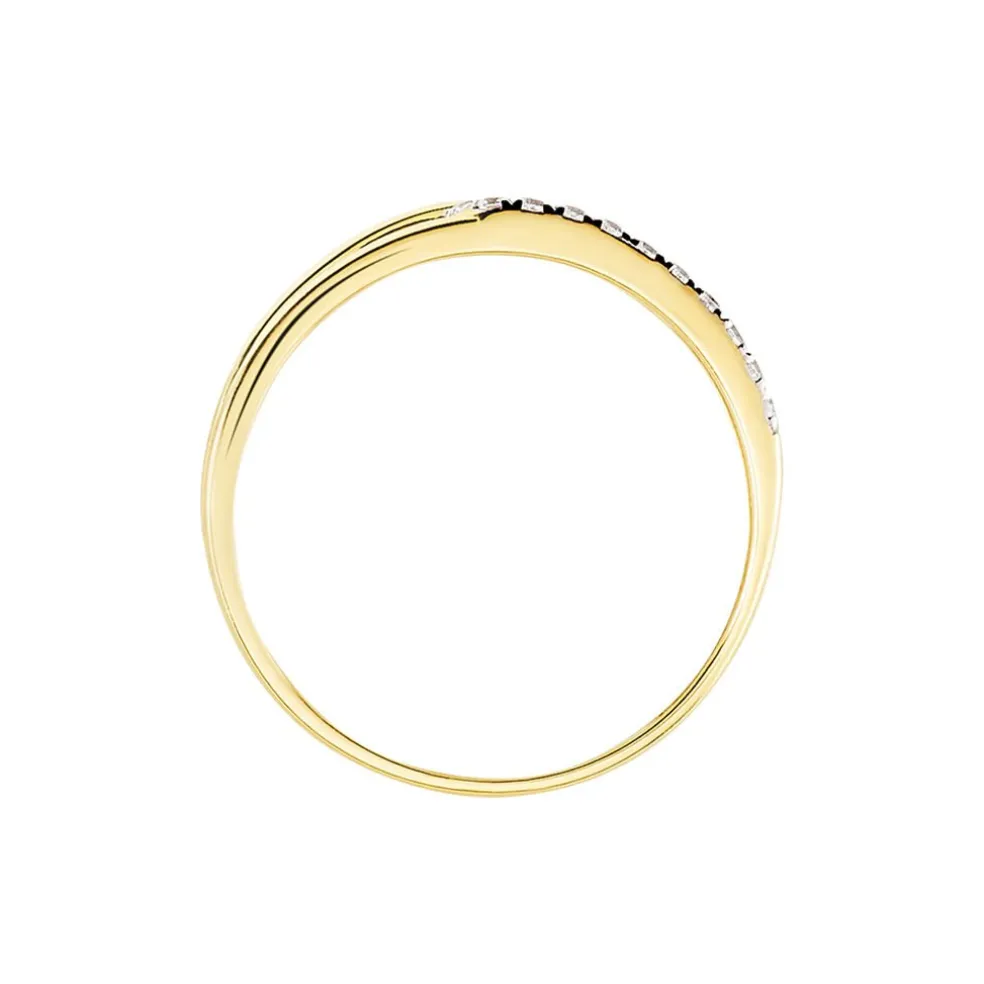 Bague Graphic Lines Or Jaune Oxyde De Zirconium