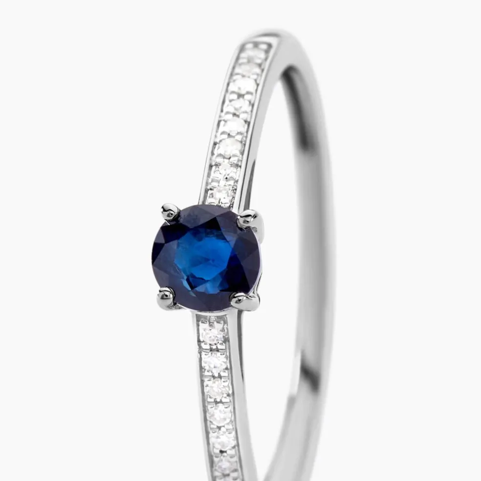 Bague Hardy Or Blanc Saphir Diamant