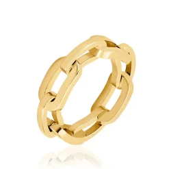 Bague Hera Acier Dore Yonna Forcat Large