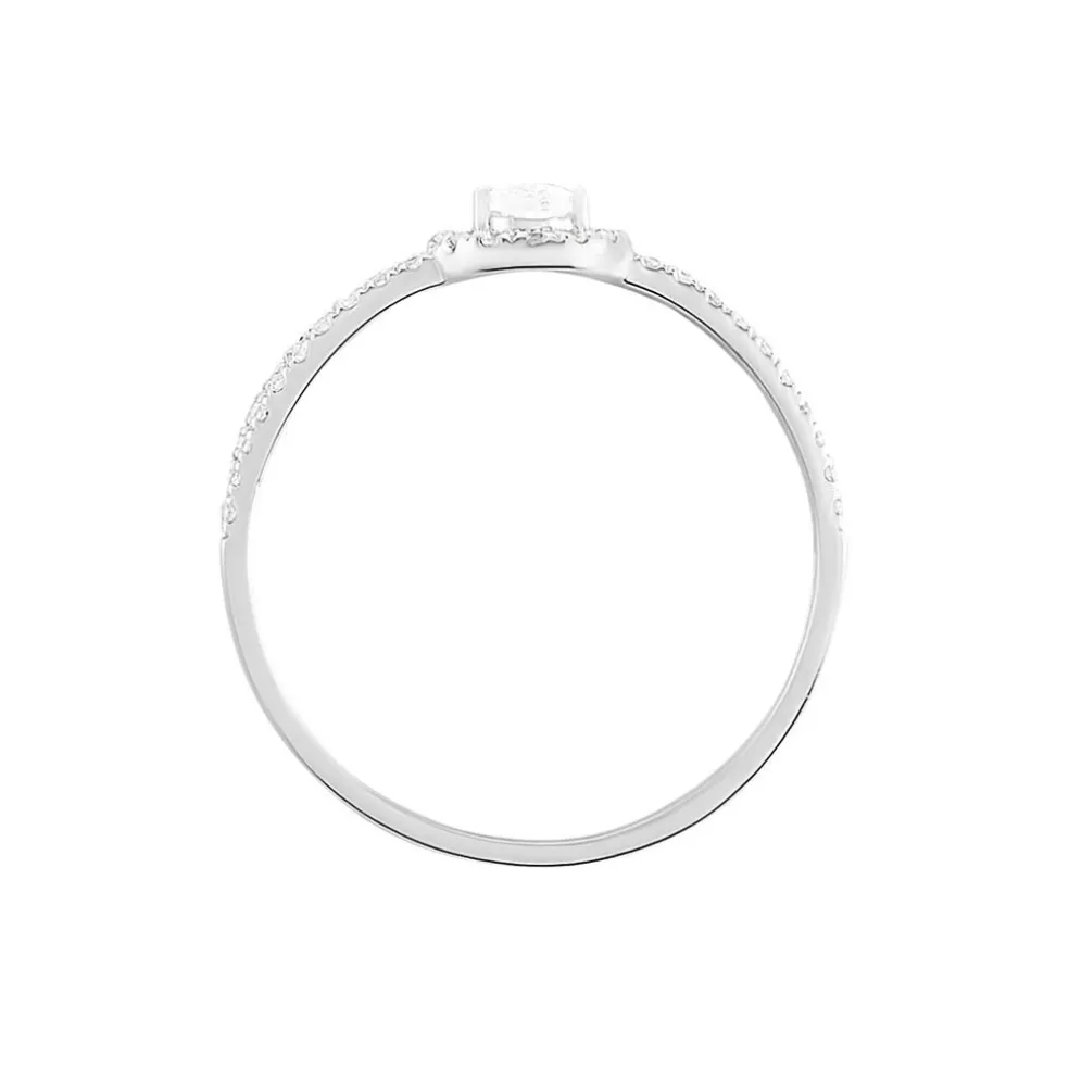 Bague Hildana Or Blanc Oxyde De Zirconium