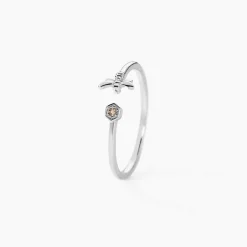 Bague Honey Argent Blanc Oxyde De Zirconium
