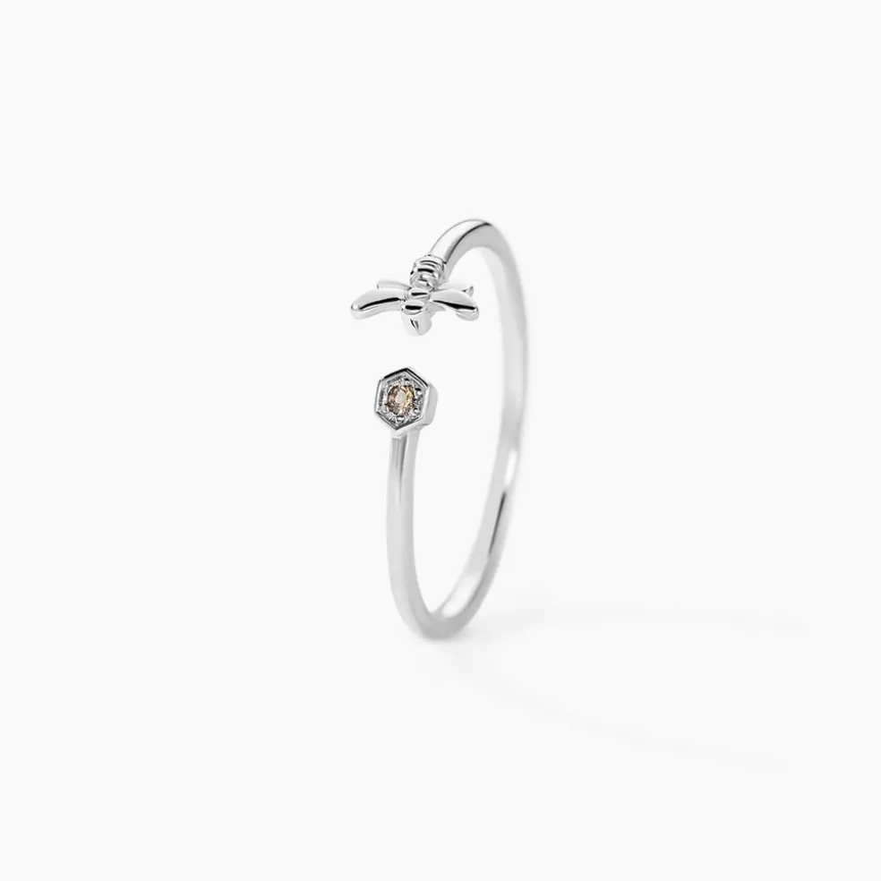 Bague Honey Argent Blanc Oxyde De Zirconium
