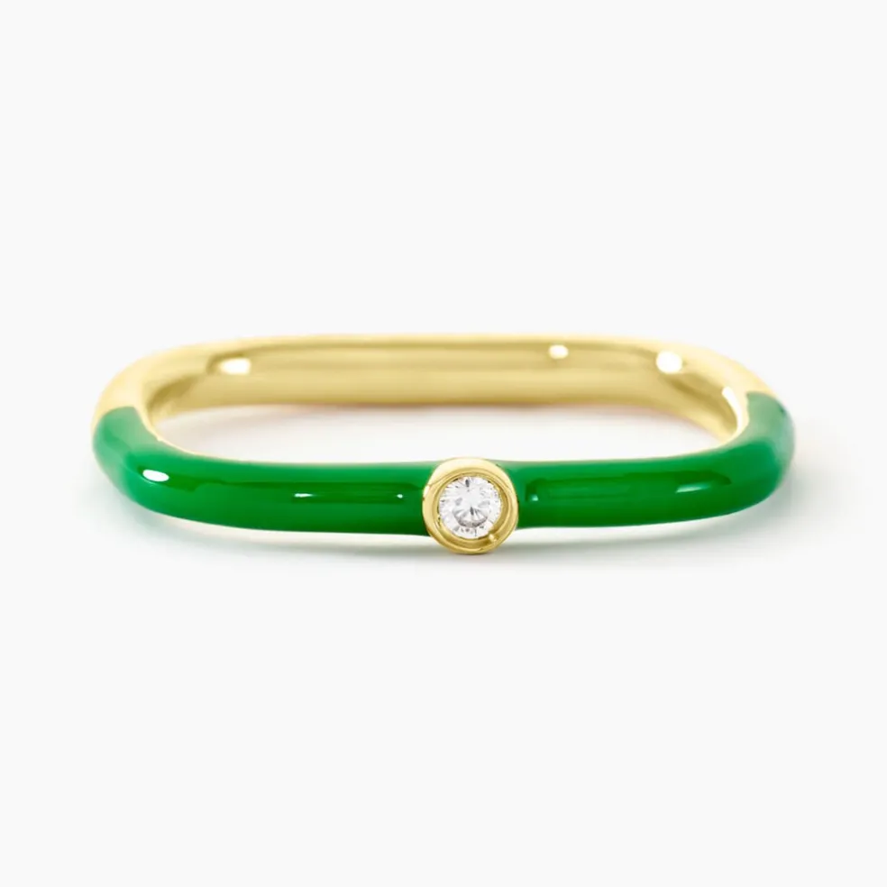 Bague Infini Pop Argent Jaune Oxyde De Zirconium