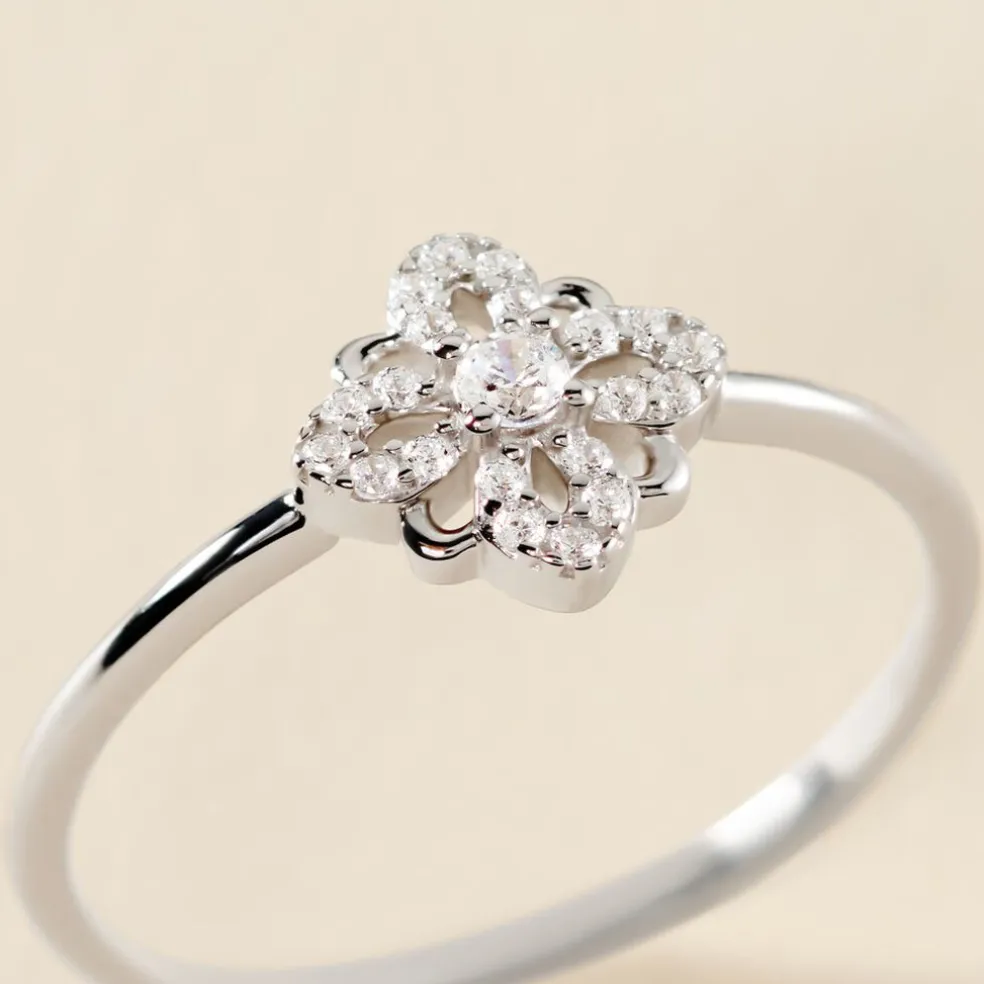 Bague Isia Argent Blanc Oxyde De Zirconium
