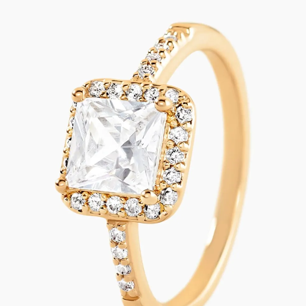 Bague Izabel Plaque Or Jaune Oxyde De Zirconium