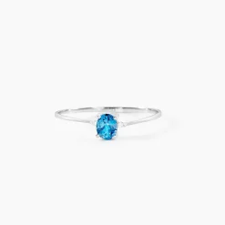 Bague Janah Or Blanc Topaze Et Oxyde De Zirconium