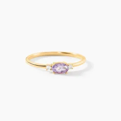 Bague Jardin Secret Or Jaune Améthyste Oxyde De Zirconium