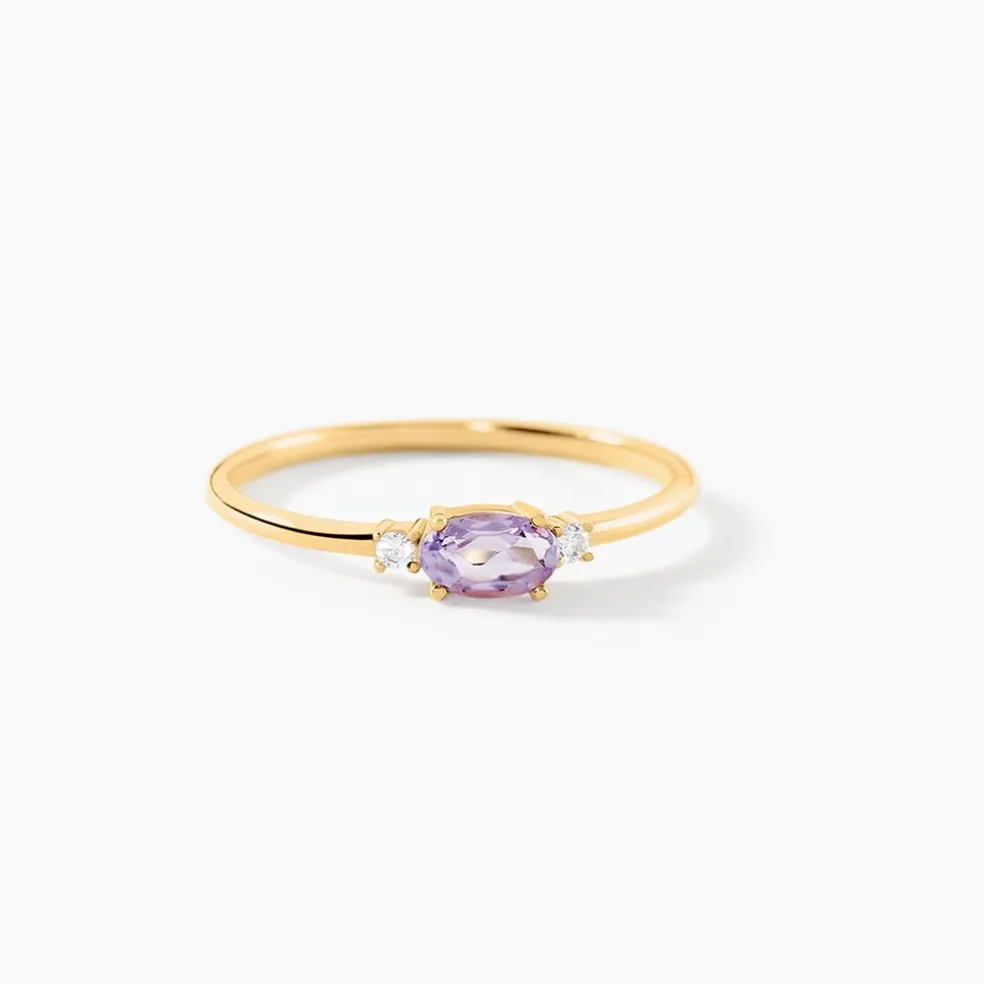 Bague Jardin Secret Or Jaune Améthyste Oxyde De Zirconium