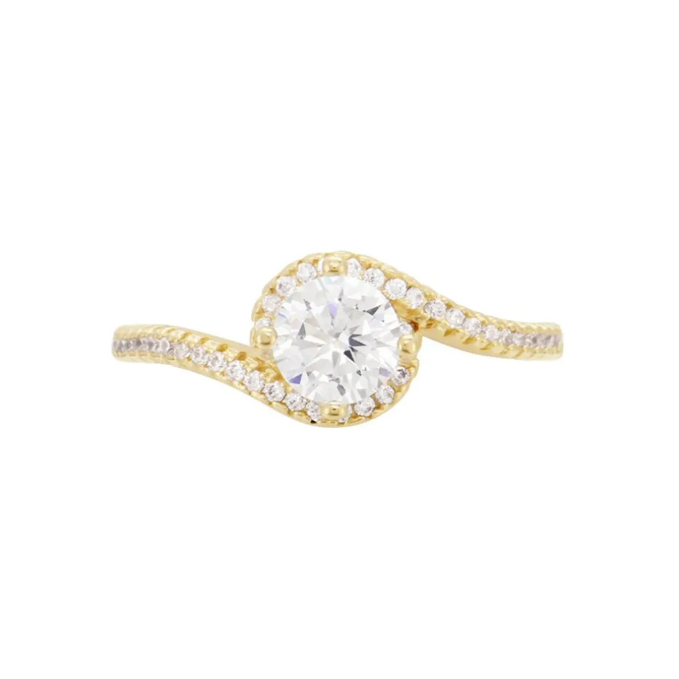 Bague Joisse Plaqué Or Oxyde De Zirconium