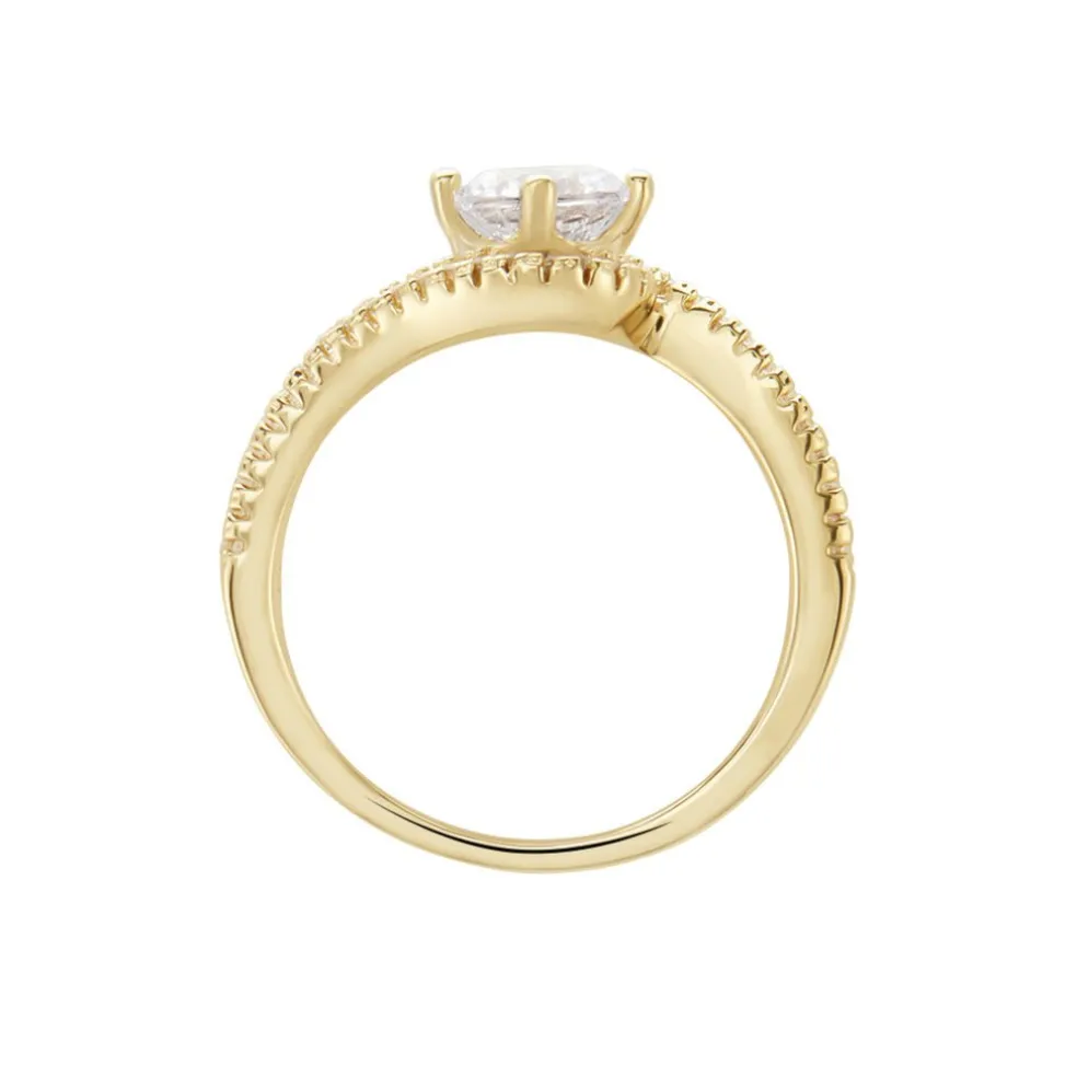 Bague Joisse Plaqué Or Oxyde De Zirconium