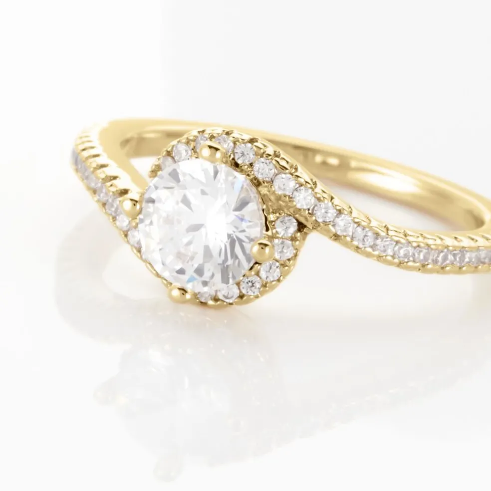 Bague Joisse Plaqué Or Oxyde De Zirconium