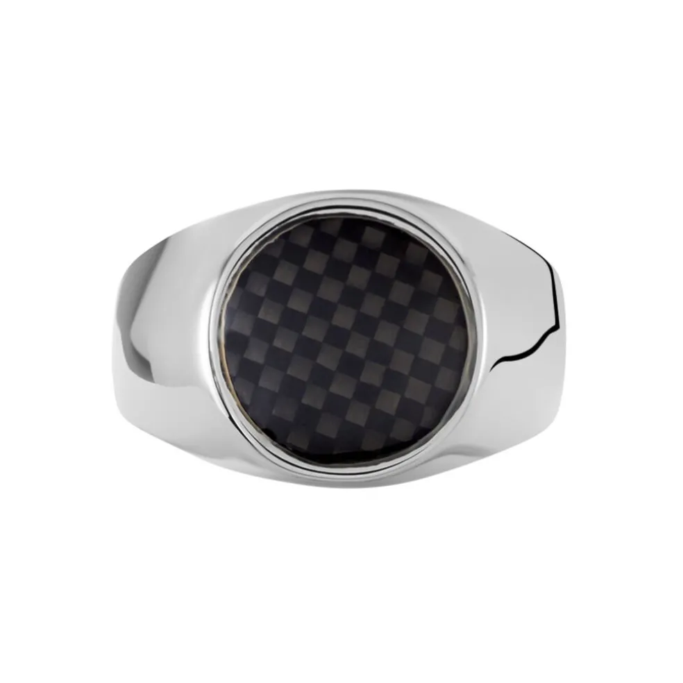 Bague Jourdan Homme Arecibo Acier Blanc Carbone